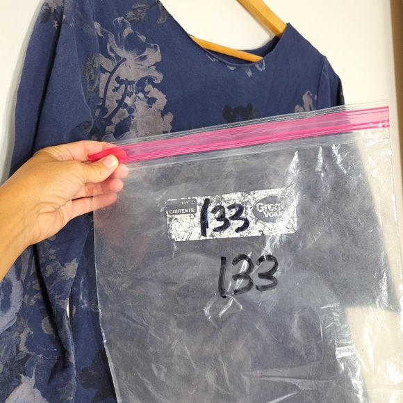 Blue Floral Print Women Jogger Dress Oversized Loose Fix Cut Off Trim 3/4 Sleeve - Picture 6 of 9